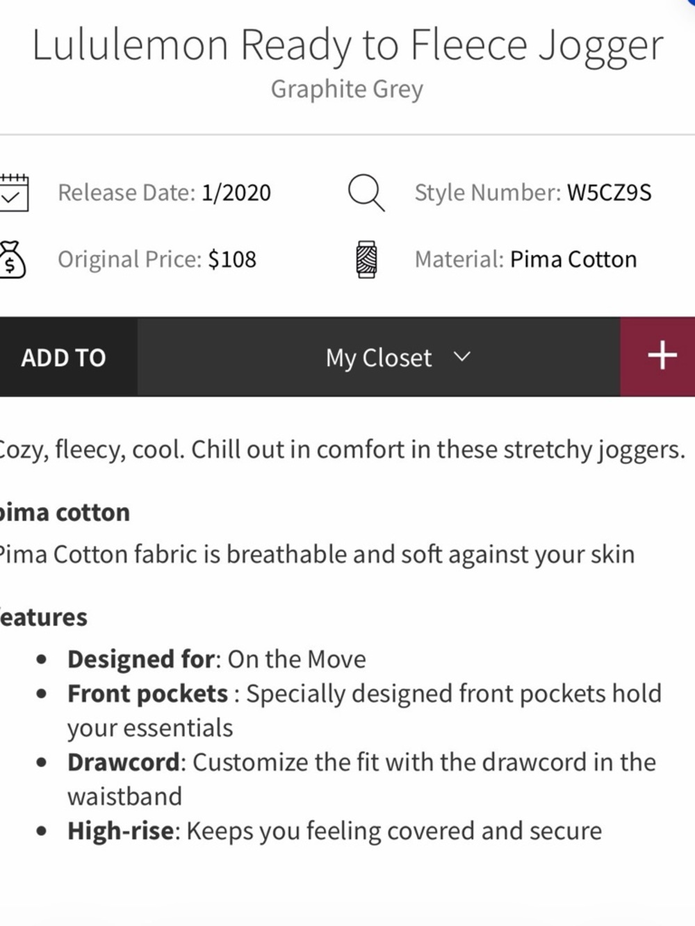 lululemon athletica Ready to Fleece Jogger in Graphite Grey - Picture 12 of 16